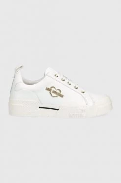 Γυναικεία Sneakers Δερμάτινα αθλητικά παπούτσια Love Moschino άσπρο