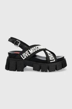 Γυναικεία Σανδάλια Love Moschino χρώμα: μαύρο