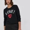 Γυναικεία Χωρίς φερμουάρ Βαμβακερή μπλούζα Love Moschino χρώμα: μαύρο