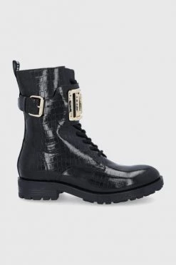 Γυναικεία Μποτάκια Δερμάτινες μπότες Love Moschino χρώμα: μαύρο