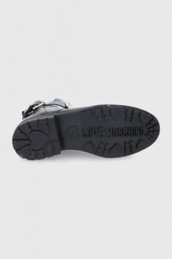 Γυναικεία Μποτάκια Δερμάτινες μπότες Love Moschino χρώμα: μαύρο -Love Moschino Κατάστημα unnamed file 326