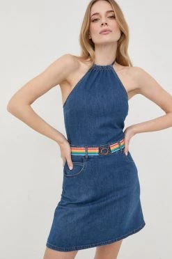 Γυναικεία Φορέματα Φόρεμα τζιν Love Moschino ναυτικό μπλε,