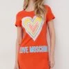 Γυναικεία Φορέματα Βαμβακερό φόρεμα Love Moschino πορτοκαλί,