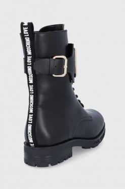 Γυναικεία Μποτάκια Δερμάτινα Workers Love Moschino χρώμα: μαύρο -Love Moschino Κατάστημα unnamed file 340