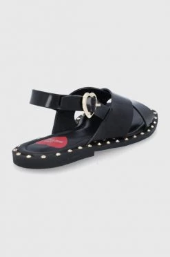 Γυναικεία Σανδάλια Δερμάτινα σανδάλια Love Moschino χρώμα: μαύρο -Love Moschino Κατάστημα unnamed file 3484