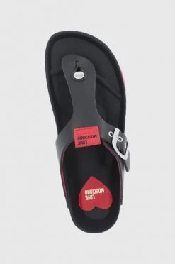 Γυναικεία Δίχαλο Δερμάτινες σαγιονάρες Love Moschino χρώμα: μαύρο -Love Moschino Κατάστημα unnamed file 3521