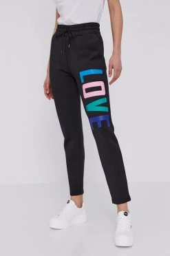 Γυναικεία Παντελόνια φόρμας Παντελόνι Love Moschino χρώμα: μαύρο