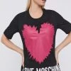 Γυναικεία Κοντομάνικο Μπλουζάκι Love Moschino χρώμα: μαύρο