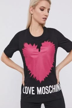 Γυναικεία Κοντομάνικο Μπλουζάκι Love Moschino χρώμα: μαύρο