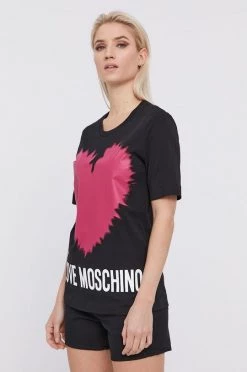 Γυναικεία Κοντομάνικο Μπλουζάκι Love Moschino χρώμα: μαύρο -Love Moschino Κατάστημα unnamed file 3580