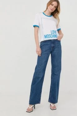 Γυναικεία Κοντομάνικο Βαμβακερό μπλουζάκι Love Moschino άσπρο -Love Moschino Κατάστημα unnamed file 3629