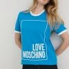Γυναικεία Κοντομάνικο Βαμβακερό μπλουζάκι Love Moschino λευκό