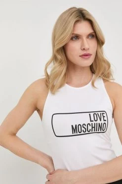 Γυναικεία Αμάνικος Top Love Moschino άσπρο