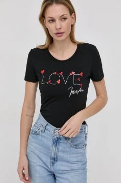Γυναικεία Κοντομάνικο Μπλουζάκι Love Moschino χρώμα: μαύρο