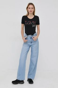 Γυναικεία Κοντομάνικο Μπλουζάκι Love Moschino χρώμα: μαύρο -Love Moschino Κατάστημα unnamed file 3650