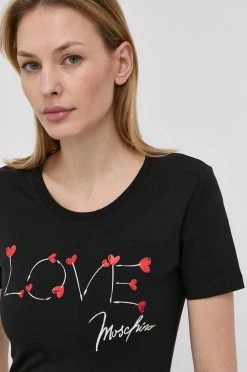 Γυναικεία Κοντομάνικο Μπλουζάκι Love Moschino χρώμα: μαύρο -Love Moschino Κατάστημα unnamed file 3651