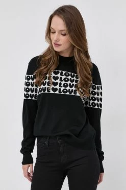 Γυναικεία Χωρίς φερμουάρ Μάλλινο πουλόβερ Love Moschino χρώμα: μαύρο