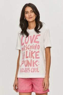 Γυναικεία Κοντομάνικο Μπλουζάκι Love Moschino άσπρο
