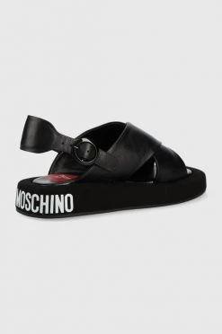 Γυναικεία Σανδάλια Δερμάτινα σανδάλια Love Moschino χρώμα: μαύρο -Love Moschino Κατάστημα unnamed file 3736