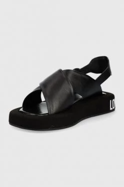 Γυναικεία Σανδάλια Δερμάτινα σανδάλια Love Moschino χρώμα: μαύρο -Love Moschino Κατάστημα unnamed file 3737