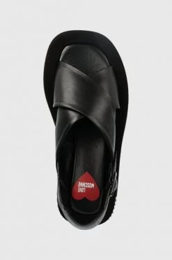 Γυναικεία Σανδάλια Δερμάτινα σανδάλια Love Moschino χρώμα: μαύρο -Love Moschino Κατάστημα unnamed file 3738