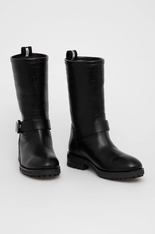 Γυναικεία Μπότες Δερμάτινες μπότες Love Moschino χρώμα: μαύρο 2 Γυναικεία Μπότες Δερμάτινες μπότες Love Moschino χρώμα: μαύρο - Image 2