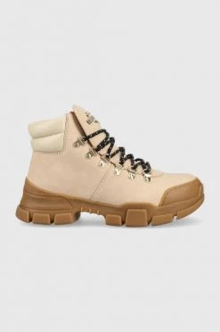 Γυναικεία Μποτάκια Workers σουέτ Love Moschino μπεζ,