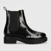 Γυναικεία Μποτάκια Δερμάτινες μπότες τσέλσι Love Moschino χρώμα: μαύρο,