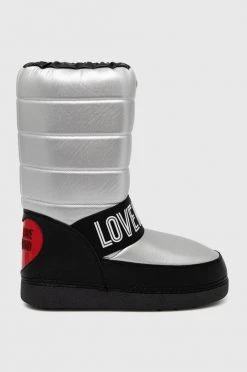 Γυναικεία Μπότες χιονιού Love Moschino ασημί