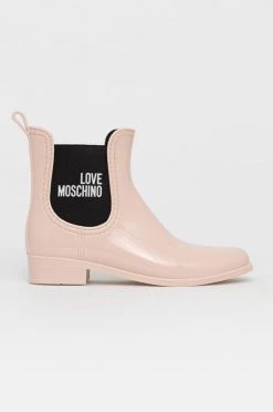 Γυναικεία Γαλότσες Ουέλλινγκτον Love Moschino χρώμα: ροζ