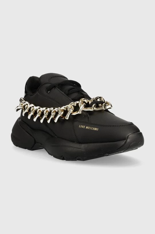 Γυναικεία Sneakers Δερμάτινα αθλητικά παπούτσια Love Moschino μαύρο 2 Γυναικεία Sneakers Δερμάτινα αθλητικά παπούτσια Love Moschino μαύρο - Image 2