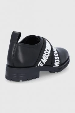 Γυναικεία Casual Δερμάτινα κλειστά παπούτσια Love Moschino χρώμα: μαύρο -Love Moschino Κατάστημα unnamed file 959