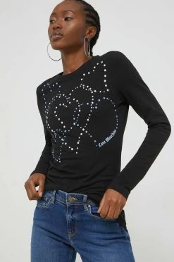 Γυναικεία Μακρυμάνικο Longsleeve Love Moschino μαύρο